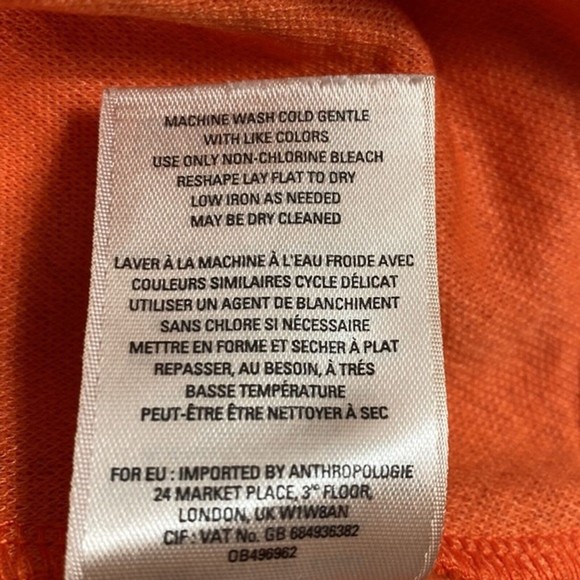 Anthropologie HD In Perris Midi Dress Stretch Size 6 Sleeveless V Neck Orange - Picture 10 of 10